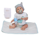 48cm Adorable Silicone Princess Reborn Baby Boy Doll Model in Bibs, Jumpsuit Outfit Accessories