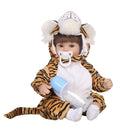 40cm Adorable Vinyl Reborn Awake Baby Doll Model in Tiger Jumpsuit Outfit Accessories
