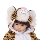 40cm Adorable Vinyl Reborn Awake Baby Doll Model in Tiger Jumpsuit Outfit Accessories