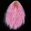 1/4 BJD Doll DIY Wig Lovely Long Curly Hair, DIY Wig Hair High-temperature Wire Handmade Hairpiece Doll Wig (Pink)