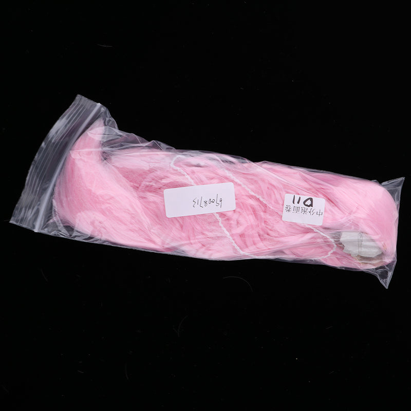 1/4 BJD Doll DIY Wig Lovely Long Curly Hair, DIY Wig Hair High-temperature Wire Handmade Hairpiece Doll Wig (Pink)