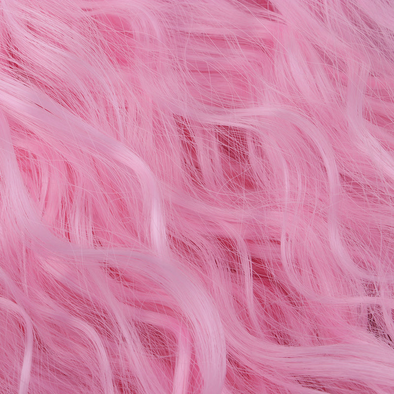 1/4 BJD Doll DIY Wig Lovely Long Curly Hair, DIY Wig Hair High-temperature Wire Handmade Hairpiece Doll Wig (Pink)