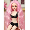 1/4 BJD Doll DIY Wig Lovely Long Curly Hair, DIY Wig Hair High-temperature Wire Handmade Hairpiece Doll Wig (Pink)
