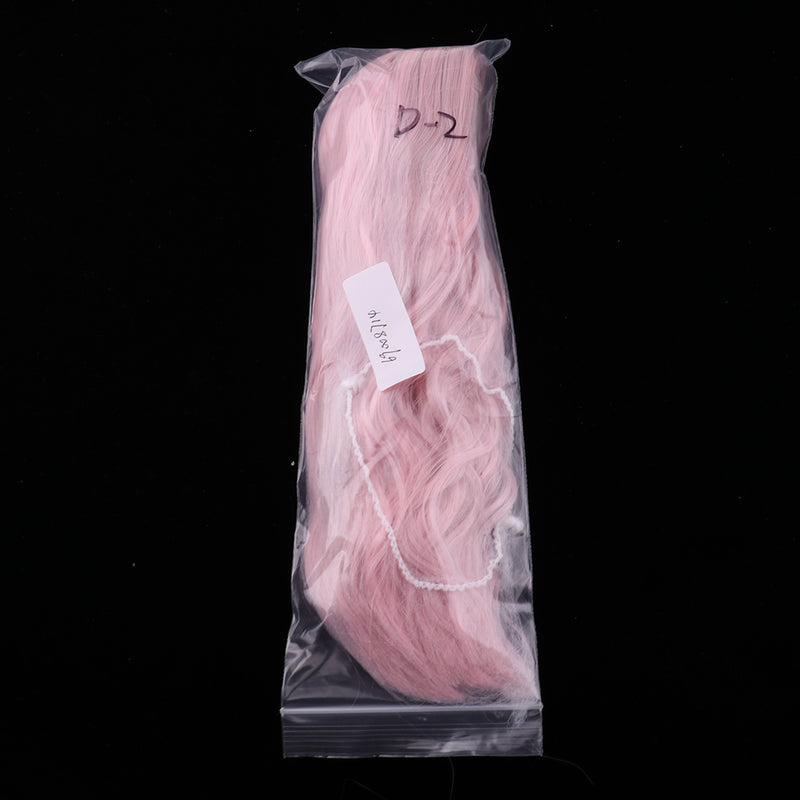 1/4 BJD Long Loose Wave Wig Hairpiece for Dollfie MSD DZ Dolls Clothes Decor Kits Pink