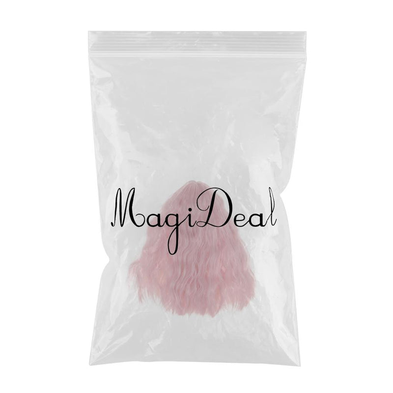 1/4 BJD Long Loose Wave Wig Hairpiece for Dollfie MSD DZ Dolls Clothes Decor Kits Pink