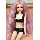 1/4 BJD Long Loose Wave Wig Hairpiece for Dollfie MSD DZ Dolls Clothes Decor Kits Pink