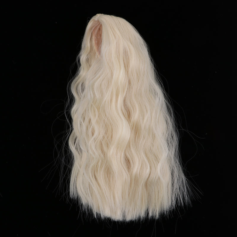 1/4 BJD Long Loose Wave Wig Hairpiece for Dollfie MSD DZ Dolls Clothes Decor Kits Light Gold