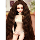 1/4 BJD Doll DIY Wig Lovely Long Curly Hair, DIY Wig Hair High-temperature Wire Handmade Hairpiece Doll Wig (Coffee)