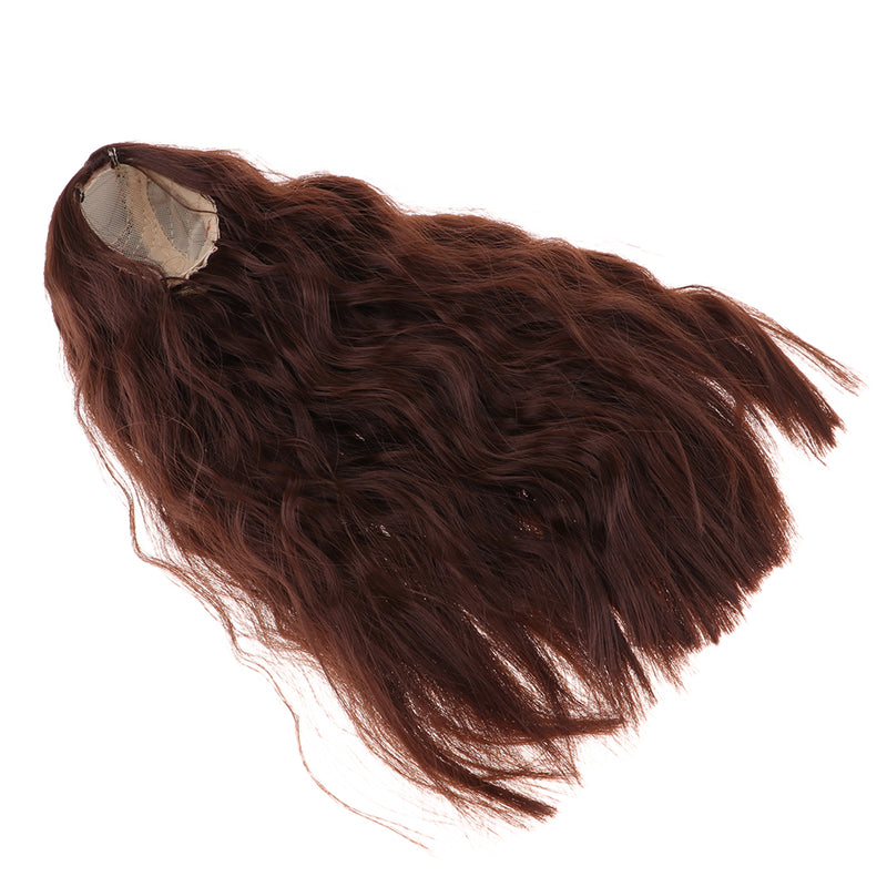 1/4 BJD Doll DIY Wig Lovely Long Curly Hair, DIY Wig Hair High-temperature Wire Handmade Hairpiece Doll Wig (Coffee)