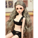 1/4 BJD Doll DIY Wig Lovely Long Curly Hair, DIY Wig Hair High-temperature Wire Handmade Hairpiece Doll Wig (Gray)