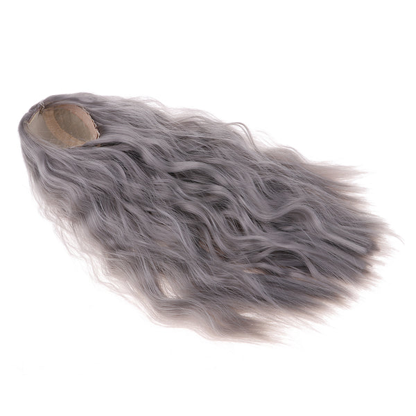1/4 BJD Doll DIY Wig Lovely Long Curly Hair, DIY Wig Hair High-temperature Wire Handmade Hairpiece Doll Wig (Gray)