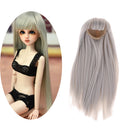 Light Gray Straight Hair 7-8inch Wig for 1/4 BJD Mini Dollfie DOD SD DD Doll Cosplay Outfit