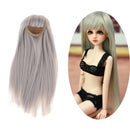 Light Gray Straight Hair 7-8inch Wig for 1/4 BJD Mini Dollfie DOD SD DD Doll Cosplay Outfit