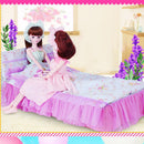60cm Doll Accessories, Floral Print Bedding Set with Mattress, Pillows and Sheet Set, For Night Lolita Dolls, Kids Christmas Gifts