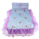 60cm Doll Accessories, Floral Print Bedding Set with Mattress, Pillows and Sheet Set, For Night Lolita Dolls, Kids Christmas Gifts