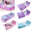 60cm Doll Accessories, Floral Print Bedding Set with Mattress, Pillows and Sheet Set, For Night Lolita Dolls, Kids Christmas Gifts