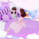 24 Inch Doll Accessories Snowflake Print Bedding Set with Mattress, Pillows and Sheet Set, For Night Lolita Dolls, Kids Christmas Gifts