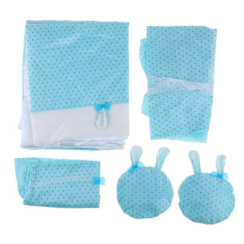 1/3 Girl Dolls Blue Dotted Bed with Bedding Set Bedroom Furniture for BJD Dolls Accessories