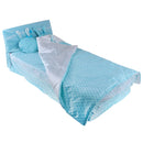 1/3 Girl Dolls Blue Dotted Bed with Bedding Set Bedroom Furniture for BJD Dolls Accessories