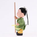 4inch Height Dollhouse Miniature Dolls Figures Soft Plastic Mini Chinese Kung Fu Doll Cute Keychain Keyring Pendant Doll Toys
