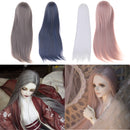 1/3 Male BJD Long Straight Hair Wig for Normal 70cm Uncle Dolls DIY Accessories Gray