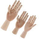 Wooden Art Mannequin Hand Model - Sectioned Articulated Flexible Fingers Manikin Hand Figure for Sketching Painting Mold - Left Hand