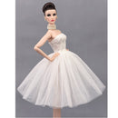 1/6 Charming Short Tube Top Wedding Skirt Ballet for XinYi Doll Evening Dress Decor White
