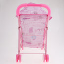 Foldable Doll Stroller with Hood Pink Baby Trolley Pushchair Simulation Furniture Playsets For Mellchan Baby Mini Reborn Doll