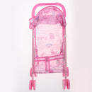 Foldable Doll Stroller with Hood Pink Baby Trolley Pushchair Simulation Furniture Playsets For Mellchan Baby Mini Reborn Doll