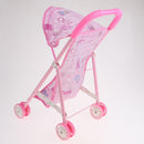 Foldable Doll Stroller with Hood Pink Baby Trolley Pushchair Simulation Furniture Playsets For Mellchan Baby Mini Reborn Doll