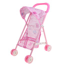 Foldable Doll Stroller with Hood Pink Baby Trolley Pushchair Simulation Furniture Playsets For Mellchan Baby Mini Reborn Doll