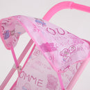 Foldable Doll Stroller with Hood Pink Baby Trolley Pushchair Simulation Furniture Playsets For Mellchan Baby Mini Reborn Doll