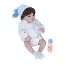 Real Touch 22inch Reborn Girl Doll Full Silicone Newborn Baby Doll Kids Sleeping Toy Accompany Toy ChildrenÂ’s Clothes Model