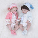 Real Touch 22inch Reborn Girl Doll Full Silicone Newborn Baby Doll Kids Sleeping Toy Accompany Toy ChildrenÂ’s Clothes Model