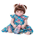 Real Life 22inch Reborn Awake Baby Doll Newborn Size Fake Toddler Doll Â– Hand Rooted Mohair Acrylic Brown Eyes