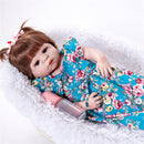 Real Life 22inch Reborn Awake Baby Doll Newborn Size Fake Toddler Doll Â– Hand Rooted Mohair Acrylic Brown Eyes