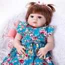Real Life 22inch Reborn Awake Baby Doll Newborn Size Fake Toddler Doll Â– Hand Rooted Mohair Acrylic Brown Eyes