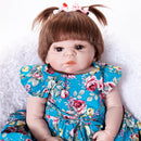 Real Life 22inch Reborn Awake Baby Doll Newborn Size Fake Toddler Doll Â– Hand Rooted Mohair Acrylic Brown Eyes