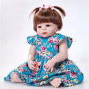 Real Life 22inch Reborn Awake Baby Doll Newborn Size Fake Toddler Doll Â– Hand Rooted Mohair Acrylic Brown Eyes