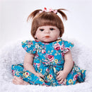 Real Life 22inch Reborn Awake Baby Doll Newborn Size Fake Toddler Doll Â– Hand Rooted Mohair Acrylic Brown Eyes
