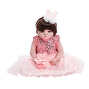 55cm Adorable Silicone Princess Reborn Doll Model in Pink Dress Outfit Accessories