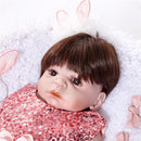 55cm Adorable Silicone Princess Reborn Doll Model in Pink Dress Outfit Accessories