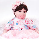 20inch Realistic Reborn Doll with Short Hair & Printed Dress Sleeping Playmate
