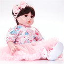 20inch Realistic Reborn Doll with Short Hair & Printed Dress Sleeping Playmate