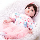 20inch Realistic Reborn Doll with Short Hair & Printed Dress Sleeping Playmate