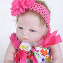 22 Inch Reborn Girl Doll Birthday Gift Vivid Real Looking Doll Silicone Lifelike Kids Growth Partner Soft Body Simulation Doll Model