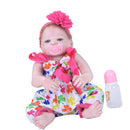 22 Inch Reborn Girl Doll Birthday Gift Vivid Real Looking Doll Silicone Lifelike Kids Growth Partner Soft Body Simulation Doll Model