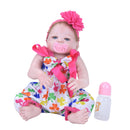 22 Inch Reborn Girl Doll Birthday Gift Vivid Real Looking Doll Silicone Lifelike Kids Growth Partner Soft Body Simulation Doll Model