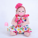 22 Inch Reborn Girl Doll Birthday Gift Vivid Real Looking Doll Silicone Lifelike Kids Growth Partner Soft Body Simulation Doll Model