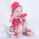 22 Inch Reborn Girl Doll Birthday Gift Vivid Real Looking Doll Silicone Lifelike Kids Growth Partner Soft Body Simulation Doll Model